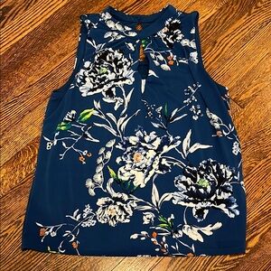 Floral Sleeveless Top - Blue